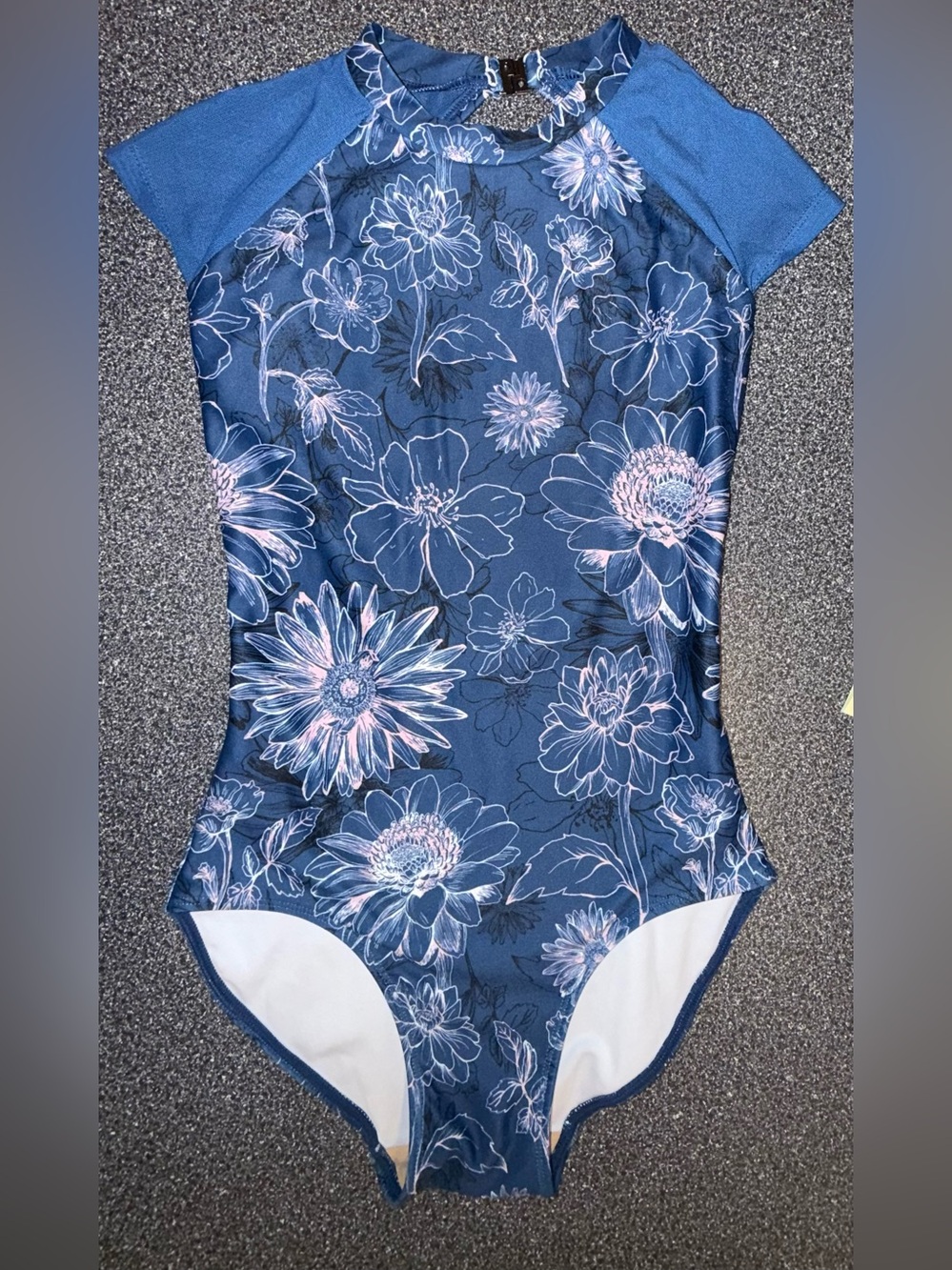 Chic Ballet Blue & Floral Dance Leotard Size Adult XS